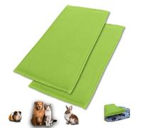 NEO SOLVO Lot de 2 Tapis de Jeu en Polaire pour Cochon d'Inde et Lapins - Tout en Un, C'est Une Couverture, Un Tunnel Géant, Une Maison, Un Coussin et Un Lit - 70cm x 140cm - Vert