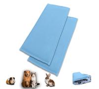 NEO SOLVO Lot de 2 Tapis de Jeu en Polaire pour Cochon d'Inde et Lapins - Tout en Un, C'est Une Couverture, Un Tunnel Géant, Une Maison, Un Coussin et Un Lit - 60cm x 120cm - Bleu