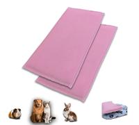 NEO SOLVO Lot de 2 Tapis de Jeu en Polaire pour Cochon d'Inde et Lapins - Tout en Un, C'est Une Couverture, Un Tunnel Géant, Une Maison, Un Coussin et Un Lit - 70cm x 105cm - Rose