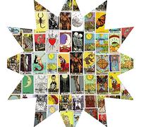 NEO SOLVO - Pack de 60 Autocollants (Stickers) de 5cm à 7cm en Vinyle PVC, Waterproof et Repositionnables - Thème Jeu de Tarot