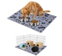 NEO SOLVO Tapis Alese Lavable, Absorbant, Imperméable et Antidérapant - Chien, Cochon d'Inde, Lapin en Fond de Cage, sous Les Gamelles, Apprentissage de la propreté - 60 x 50 cm - Gris