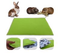 NEO SOLVO Tapis de Jeu en Polaire pour Cochon d'Inde et Lapins - Tout en Un, C'est Une Couverture, Un Tunnel Géant, Une Maison, Un Coussin et Un Lit - 50cm x 60cm - Vert