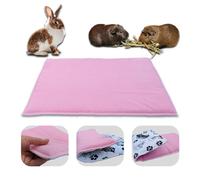 NEO SOLVO Tapis de Jeu en Polaire pour Cochon d'Inde et Lapins - Tout en Un, C'est Une Couverture, Un Tunnel Géant, Une Maison, Un Coussin et Un Lit - 50cm x 60cm - Rose