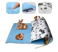 NEO SOLVO Tapis de Jeu en Polaire pour Cochon d'Inde et Lapins - Tout en Un, C'est Une Couverture, Un Tunnel Géant, Une Maison, Un Coussin et Un Lit - 60cm x 120cm - Bleu