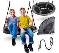 Neo-Sport Balançoire nid d'extérieur, 100 cm, avec Armature, Charge maximale : 150 kg, imperméable, Ronde, Noir/Gris