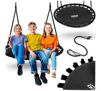 Neo-Sport Balançoire nid d'extérieur, 110 cm, avec Armature, Charge maximale : 150 kg, imperméable, Ronde, Noire