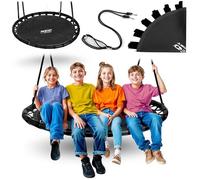 Neo-Sport Balançoire nid d'extérieur, 120 cm, avec Armature, Charge maximale : 150 kg, imperméable, Ronde, Noire