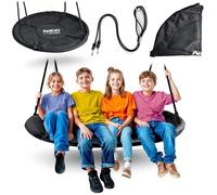 Neo-Sport Balançoire nid d'extérieur, 120 cm, avec Armature, Charge maximale : 150 kg, imperméable, Ronde, Noire