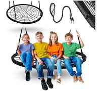 Neo-Sport Balançoire nid d'extérieur, 120 cm, avec Armature, Charge maximale : 150 kg, imperméable, Ronde, Noire