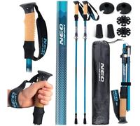 Neo-Sport Bâtons de Marche Marche Marche Nordique Pliable réglable 85-130 cm poignée en liège d'aluminium 1 Paire Bleu
