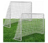 Neo-Sport Lot de 2 buts de Football pour Enfants - pour Le Jardin et Le Parc - 183 x 122 cm - pour Jeu et entraînement - Cadre en Acier avec Filet et 8 piquets d'ancrage - Montage sans Outils