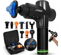 Neo-Sport Pistolet de massage - 30 vitesses - 9 embouts - Avec sac de transport - Noir