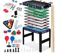 Neo-Sport Table de Jeu Multi 12 en 1, Baby-Foot, ping-Pong, Hockey sur air, Billard, Dames, Bowling, échecs, Cartes, 106 x 59 x 90 cm