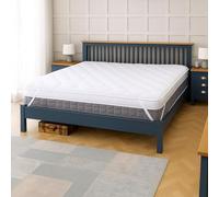 Neo Surmatelas extra épais de 10 cm en mousse à mémoire de forme douce en fibre de peluche respirante, tissu matelassé en losanges, élastiques et antidérapants, s'adapte à toutes les tailles de lit