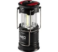 NEO TOOLS 3 in 1 Batterie Lampe de camping, lampe de poche, lampe d'avertissement, 3W, 200 lumens, COB-LED, adaptateur secteur 3xAA (non inclus), 2 poignées pour le transport et la suspension, constru