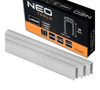 NEO TOOLS Agrafes galvanisées pour agrafeuse pneumatique (pour NEO modèle 14-570), GA18, type 90 (4K), longueur 10-40 mm, en fil d'acier galvanisé, résistant à la corrosion (15 mm)