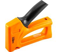 NEO TOOLS Agrafeuse manuelle pour meubles, 4-8 mm, pour agrafes en J, corps en ABS, poignée profilée, serrure de sécurité, pour tapisserie d'ameublement, décoration, fixation de film, cuir et autres