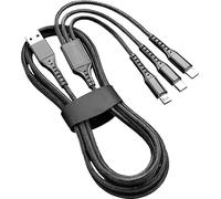 NEO TOOLS Câble multi USB [1.2M] câble de charge 3 en 1 câble de charge rapide Câble de charge universel avec Micro USB+USB C+Lightning