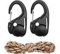 NEO TOOLS Camping Boucle Paracord Tendeur de corde, lot de 2 Tendeur de corde + corde de paracorde 3,5 mm x 2,4 m ; outil universel ; convient pour corde 2-5 mm ; corps en nylon, boucle en acier ; per