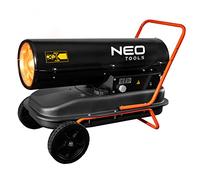 NEO TOOLS Chauffage à huile 30 kW, réservoir 34 l, consommation de carburant 2,8 l/h, débit d'air 750 m3/h, avec roues, fonctionne avec paraffine ou carburant diesel, classe de protection IPX4