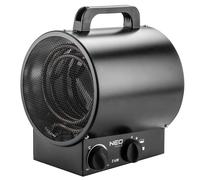 NEO TOOLS Chauffage électrique 3kW industrie, élément chauffant en acier inoxydable, thermostat réglable, protection contre la surchauffe, avec ventilateur, poignée isolée, débit d'air 291 m3/h