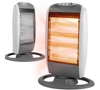 NEO TOOLS Chauffage infrarouge sur pied, halogène, 3 niveaux de chauffage, pour le bureau, le salon, la chambre à coucher (90-114)