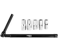 NEO TOOLS Clé de maintien pour robinet + 5 douilles 8, 9, 10, 11, 12 mm - Outil de montage de robinet - Parfait pour les endroits difficiles d'accès