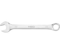 NEO TOOLS Clé mixte 22 x 260 mm, acier CrV, DIN3113, poinçonnage, satiné, tête polie courbée sous un angle de 15°, certificat M+T