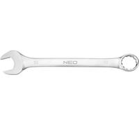 NEO TOOLS Clé mixte, clé à fourche, acier CrV, DIN3113, emboutissage, satiné, tête polie pliée sous l'angle 15°, certificat M+T (30 x 340 mm)