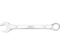 NEO TOOLS Clé mixte, clé à fourche, acier CrV, DIN3113, emboutissage, satiné, tête polie pliée sous l'angle 15°, certificat M+T (28 x 310 mm)