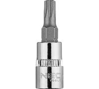 NEO TOOLS Embout Torx avec logement, embout TORX, pointe en étoile Embout 1/4", court, 37 mm, qualité supérieure, en acier au chrome-vanadium, longue durée de vie, pointe robuste (TX27)