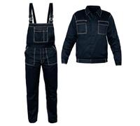 NEO TOOLS Ensemble de vêtements de travail - Vêtements de protection complets pour la zone de travail, ensemble de vêtements de travail, bleu foncé, composition : 65 % polyester, 35 % coton, bleu, XL