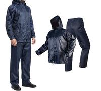 NEO TOOLS Ensemble Imperméable avec Capuche et Surpantalon Imperméable pour Homme - Taille M-XXXL - Coutures collées Fermetures Éclair et poches étanches - Bleu 170 g/m² ou 310 g/m² Vert