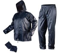 NEO TOOLS Ensemble Imperméable avec Capuche et Surpantalon Imperméable pour Homme - Taille M-XXXL - Coutures collées Fermetures Éclair et poches étanches - Bleu 170 g/m² ou 310 g/m² Vert
