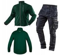 NEO TOOLS Ensemble pantalon de travail en denim et veste polaire chaude (vert, gris graphite, bleu marine) - Tailles S (48) - 3XL (58) | Vêtements de travail quotidiens Ensemble de vêtements pour