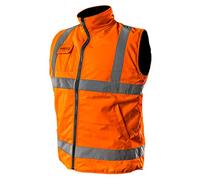 NEO TOOLS Gilet de sécurité professionnel 2 en 1, gants de travail, réversibles, réfléchissants, de sécurité, gilet de travail, poches fonctionnelles, tailles : S-XXXL Jaune/orange, Orange, S