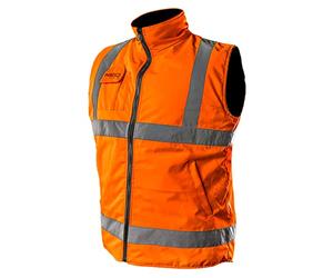 NEO TOOLS Gilet de sécurité professionnel 2 en 1, gants de travail, réversibles, réfléchissants, de sécurité, gilet de travail, poches fonctionnelles, tailles : S-XXXL Jaune/orange, Orange, S