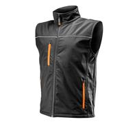 NEO TOOLS Gilet de travail softshell, tissu imperméable et respirant, circulation de l'air et résistance à l'eau, cordon de serrage réglable à la taille, éléments réfléchissants