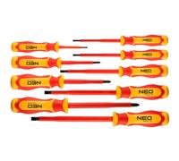 NEO TOOLS Jeu de tournevis Isolé 1000 V, 9 pièces, manche bi-matière, tournevis en acier S2