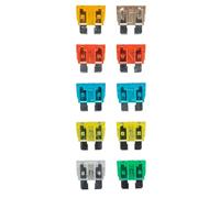 NEO TOOLS Kit de fusibles pour voiture. Largeur : 11 mm. Boîtier en polycarbonate. Contenu : 1 x 5 A, 1 x 7,5 A, 2 x 10 A, 2 x 15 A, 2 x 20 A, 1 x 25 A, 1 x 30 A