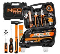 NEO TOOLS Kit d'outils de bricolage, 60 de pièces dans une mallette robuste | Clé à molette llen, poignée | Kit d'outils complet pour l'atelier et le garage