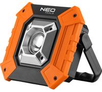 NEO TOOLS Lampe à piles, puissance 10W, 750 lumens, LED COB, fonction Powerbank, alimentation 3xAA ou 2xbatteries, IP20, matériau du boîtier ABS, support, 3 fonctions d'éclairage 100%, 50%, stroboscop