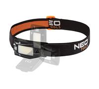 NEO TOOLS Lampe frontale rechargeable USB 180 lm, 3 W, LED COB LED, détecteur de mouvement, lumière rouge, tête rotative à 360 °, poids 50 g, batterie Li-ion 3,7 V 500 mAh, IPX 4, ABS