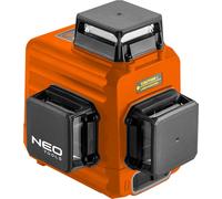 NEO TOOLS Laser 3D, rouge, rayon 15 m, précision : 0.3 mm/ 10 m, longueur d'onde de la lumière 635-660 nm, plage d'autonivellement 4°, IP54, batterie Li-Ion rechargeable, puissance laser < 1 mW