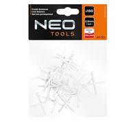 NEO TOOLS Lot de 100/150/200 croix de carrelage en plastique, 7 tailles, 1-5 mm, universelles, réutilisables, espacement uniforme entre les carreaux (150, 2,5 mm)