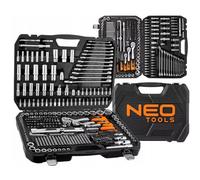 NEO TOOLS Lot de 300 clés 1/2", 3/8", 1/4", emballées dans une valise, recommandées pour une utilisation en atelier, service, garage, en déplacement