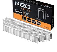 NEO TOOLS Lot de 4000 agrafes galvanisées pour agrafeuse pneumatique NEO modèle 14-570 GA18 type 90 (4K) Longueur 10-40 mm - 4000 pièces en fil d'acier galvanisé résistant à la corrosion (12 mm)