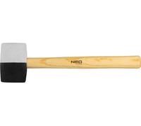 Neo Tools marteau en caoutchouc pour carreleur, caoutchouc dur noir et caoutchouc souple non tachant, avec un manche en bois clair | 58 mm/450 g
