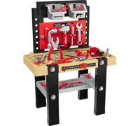 NEO TOOLS Mini atelier pour enfants, établi et 64 pièces, outils et accessoires inclus | Dimensions après pliage 27 x 50 x 68 cm. Atelier, jouets pour enfants à partir de 3 ans | Plan de travail