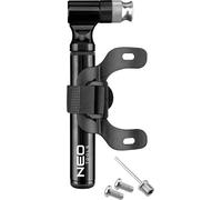 NEO TOOLS Mini pompe à vélo, aluminium, poids 67g, longueur 13,7cm, pression max. 130 psi, compatible avec les valves Presta (FV) et Schrader (AV)
